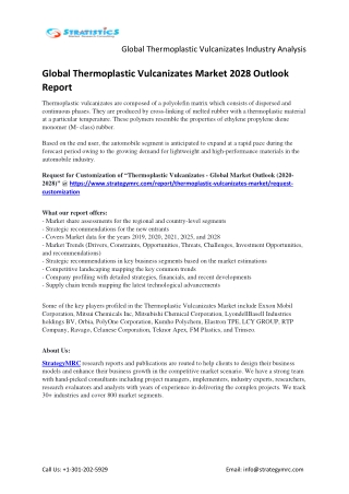 2028 Thermoplastic Vulcanizates Market Country & Regional Analysis