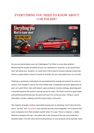 EVERYTHING YOU NEED TO KNOW ABOUT CAR POLISH-mafraindia