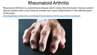 Rheumatoid Arthritis and its Ayurvedic treatment