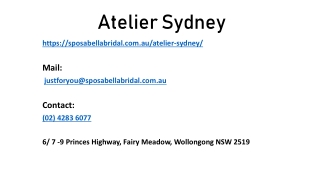 Make Your Wedding Amazing With Perfect Dress From Atelier Sydney Collection