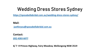 Advice For Choosing Wedding Dresses At Wedding Dress Stores Sydney!