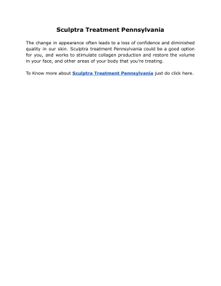 Sculptra Treatment Pennsylvania