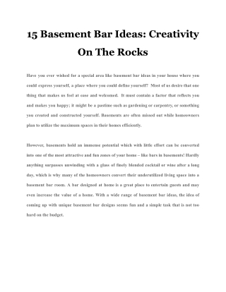15 Basement Bar Ideas: Creativity On The Rocks