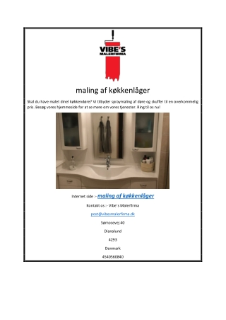 Maling af køkkenskabe