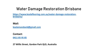 Best Service At Affordable Price, Water Damage Restoration Brisbane
