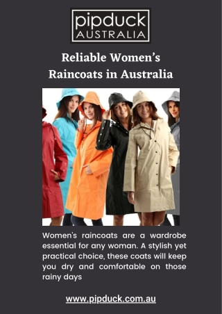 Reliable Women’s Raincoats in Australia