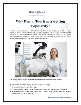 Why Dental Tourism Is Getting Popularity