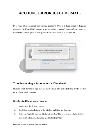 Account Error Icloud Email - Simple And Easy Solution