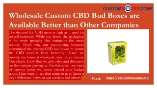 Wholesale Custom CBD Bud Boxes are Available Better than Other Companies