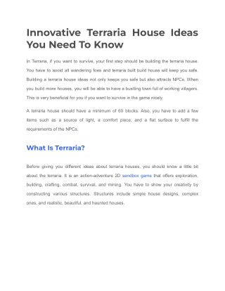 Innovative Terraria House Ideas You Need To Know
