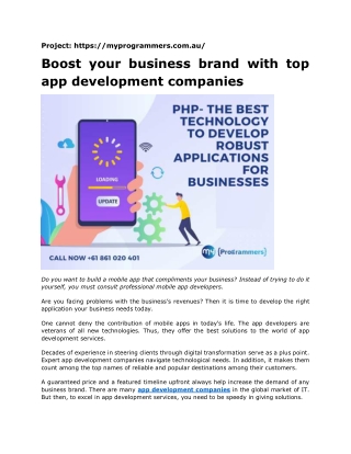 Boost your business brand with top app development companies