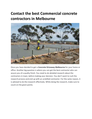 Concrete contractors in Melbourne