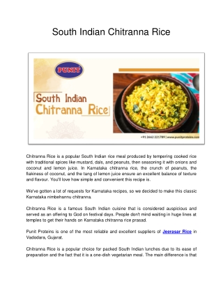 South Indian Chitranna Rice