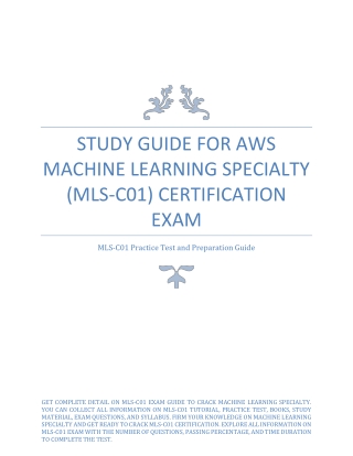 Study Guide for AWS Machine Learning Specialty (MLS-C01) Certification Exam