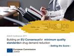Building an EU Consensus for minimum quality standards in drug demand reduction - Setting the Scene -