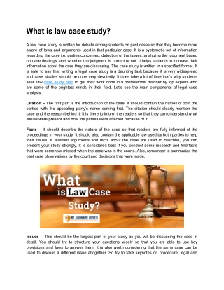 What is law case study?