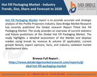 Hot Fill Packaging Market Competitors, Share, Regional Analysis Demographics