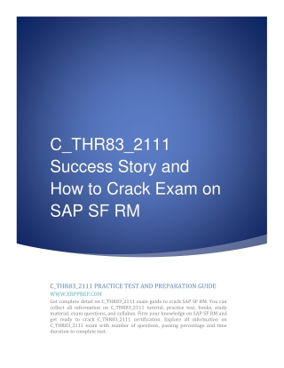 C_THR83_2111 Success Story and How to Crack Exam on SAP SF RM