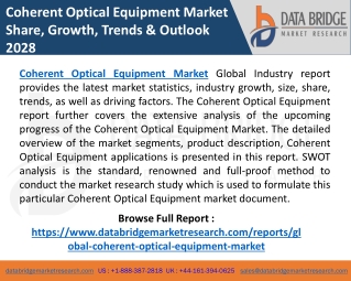 Coherent Optical Equipment Market is expected to Reach USD 83.67 billion