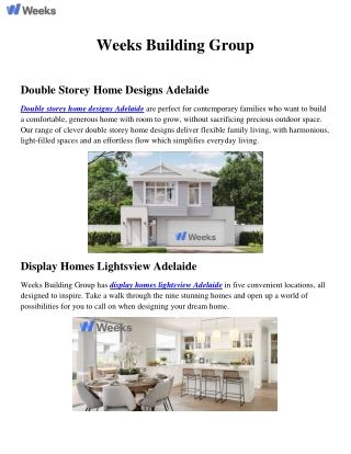 Double Storey Home Designs Adelaide