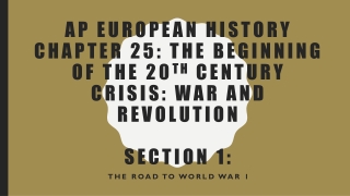 The Road to World War 1