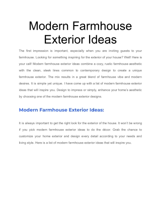 Modern Farmhouse Exterior Ideas