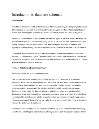 Introduction to database schemas