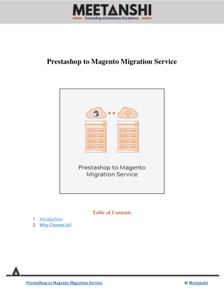 PrestaShop to Magento Migration service