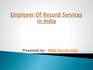 Employer Of Record Services in India