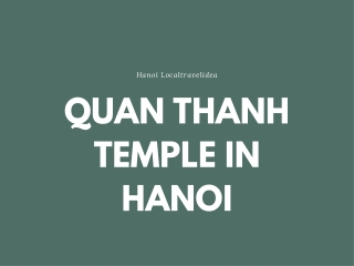 QUAN THANH TEMPLE IN HANOI
