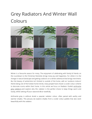 Anthracite Grey Radiators
