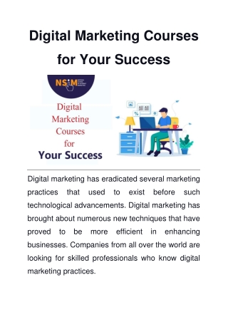Digital Marketing Courses for Your Success