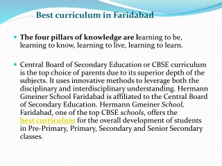 Hermann Gmeiner School Faridabad Best curriculum in Faridabad