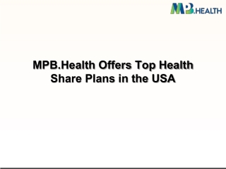 MPB.Health Offers Top Health Share Plans in the USA
