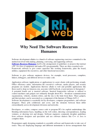 Why Need The Software Recursos Humanos
