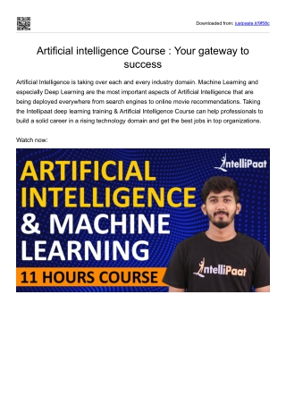 Artificial Intelligence Course