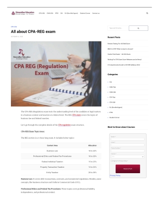 All about CPA-REG exam