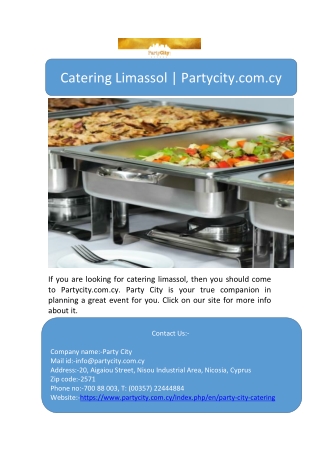 Catering Limassol | Partycity.com.cy