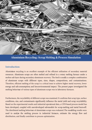 Aluminum Recycling Scrap Melting & Process Simulation