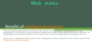 Benefits of Intelligent Automation