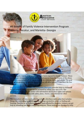 #8 Benefit of Family Violence Intervention Program Atlanta, Decatur, and Mariett