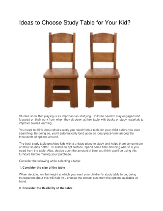 Ideas to Choose Study Table for Your Ki1
