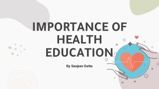 Importance of Health Education