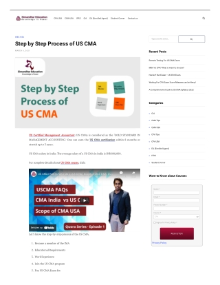 Step by Step Process of US CMA