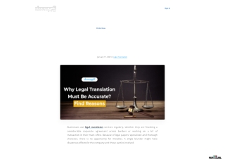 Why Legal Translation Must Be Accurate Find Reasons