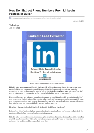 How Do I Extract Phone Numbers From LinkedIn Profiles In Bulk