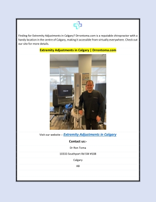 Extremity Adjustments in Calgary | Drrontoma.com