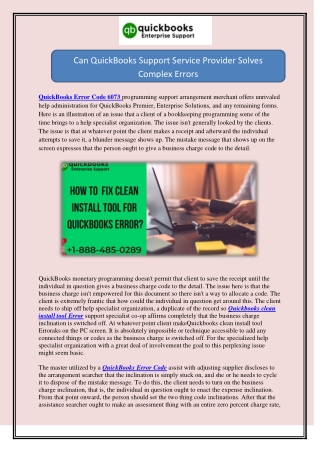 Can QuickBooks Support Service Provider Solves Complex Errors
