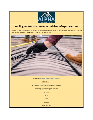 roofing contractors canberra | Alpharoofingact.com.au