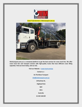 Crane Truck Services